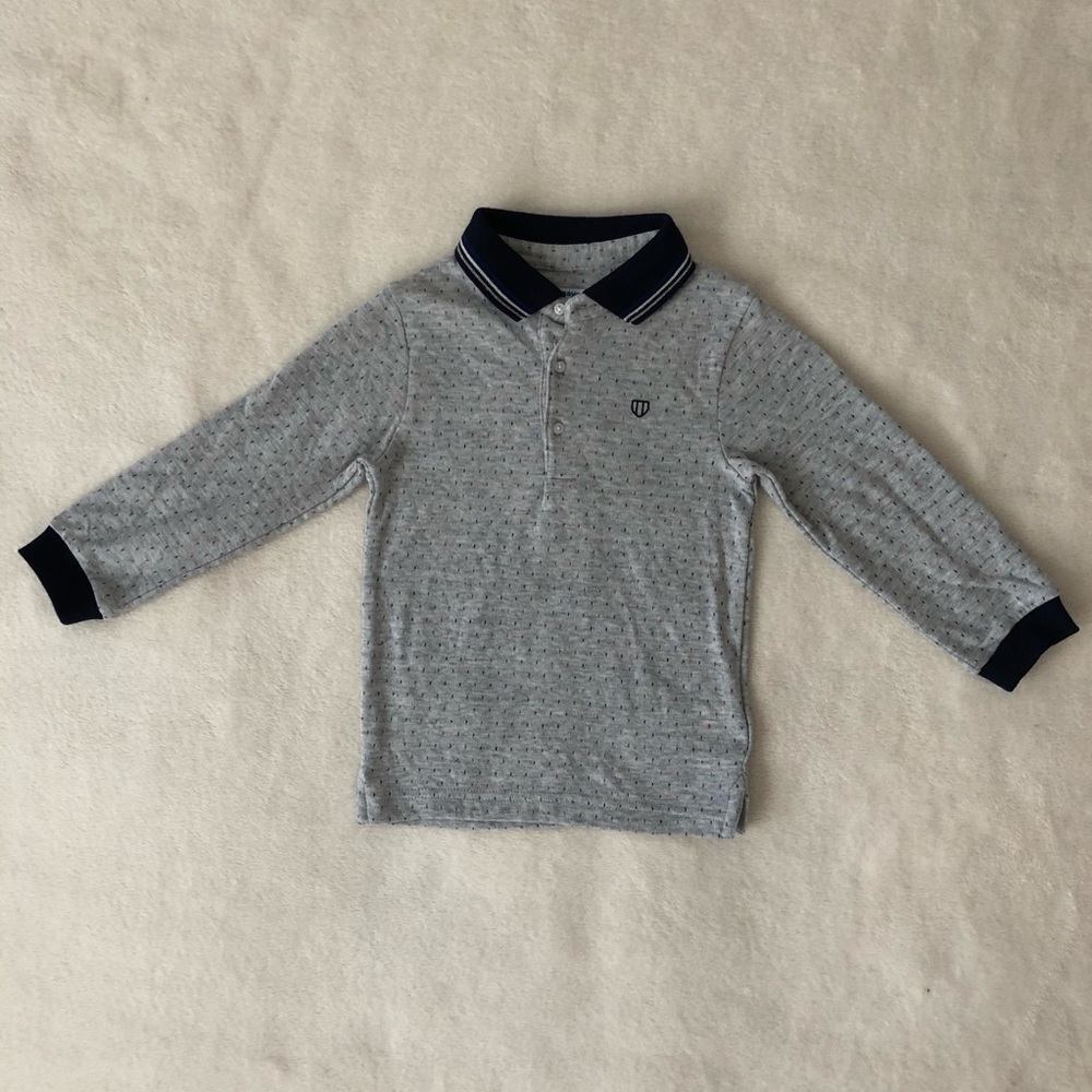 Long sleeve two/ply jersey polo